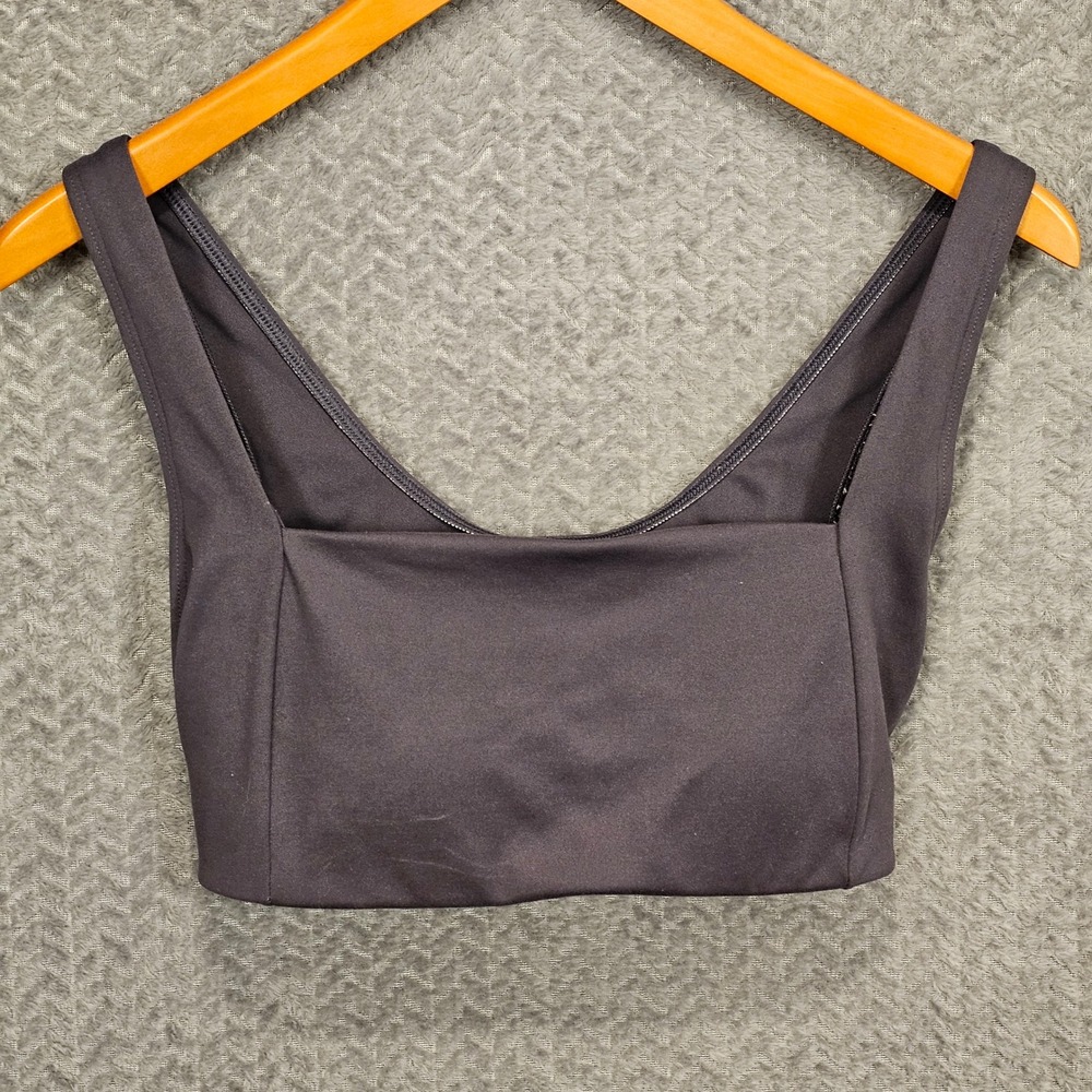 PINK Victoria's Secret Dark Purple Square Neck Cutout‎ Sports Bra Large 1243